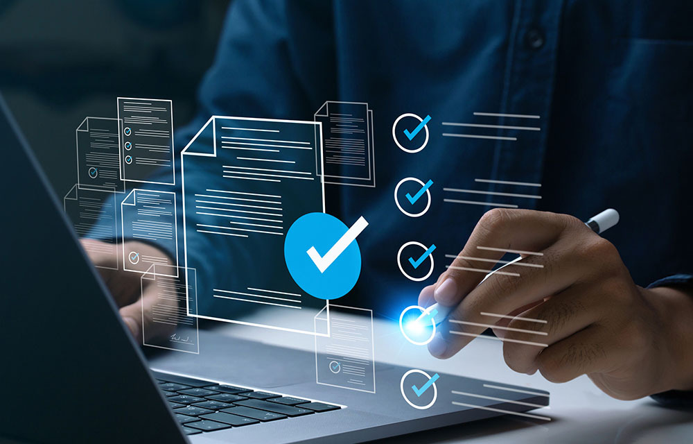 Person sitting at a laptop