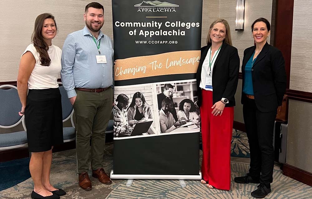 Stephanie Norris, Jacob Walker, Laura Ullrich, and Jill Williams at an event for Community Colleges of Appalachia.