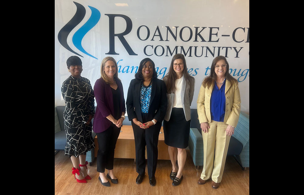 Laura Ullrich and Stephanie Norris with faculty from Roanoke-Chowan Community College.