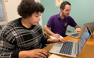 these two people are searching that database for the perfect job