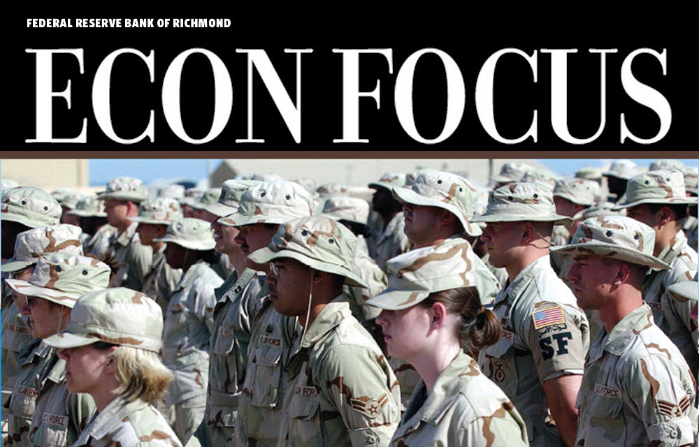 Shortened Econ Focus cover with soldiers standing at attention