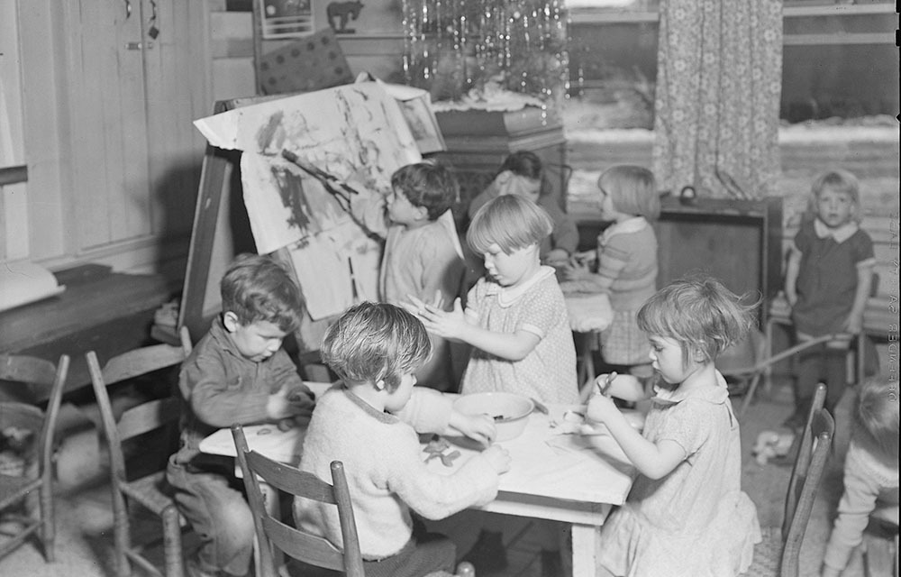 Children of unemployed miners at the Jere WPA nursery in Scott&quot;s Run, West Virginia in 1937.