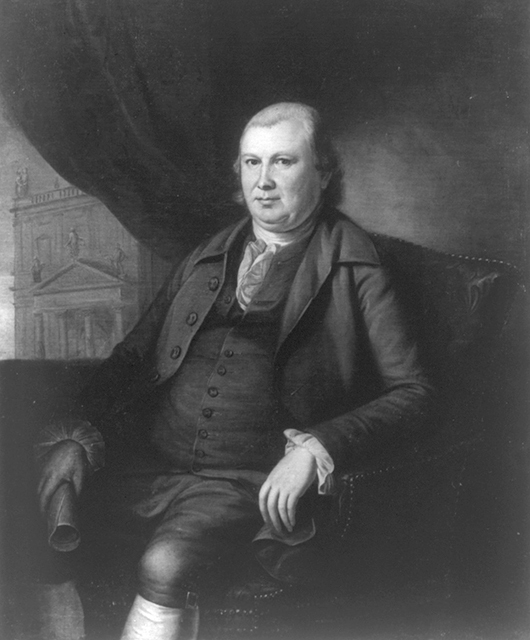 Black and white portrait of Robert Morris.