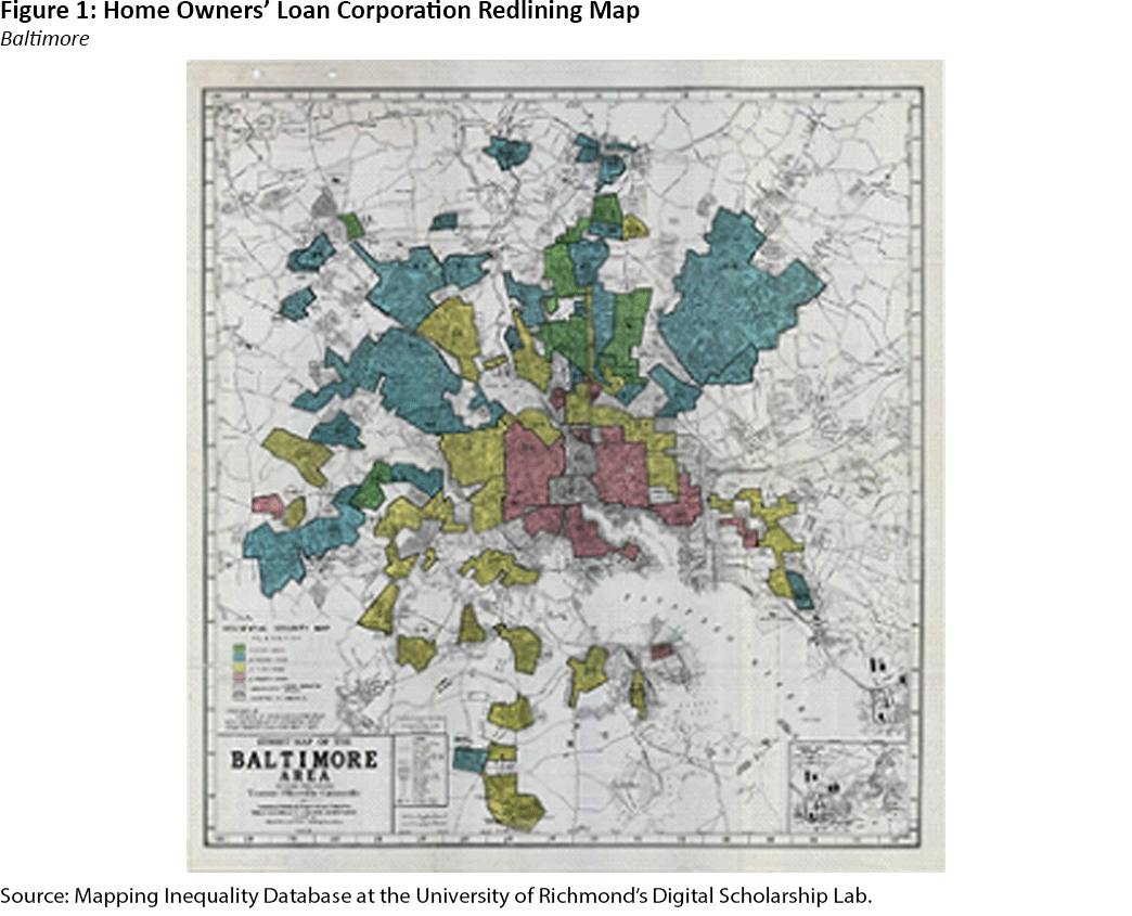 Figure One, home owners&quot; loan corporation redlining map