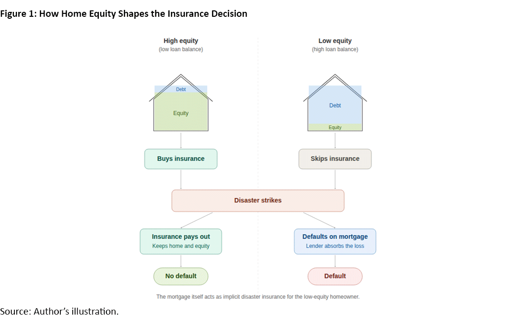 Figure 1, infographic showing how home equity shapes the insurance decision.