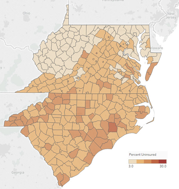 2016 Uninsured Map