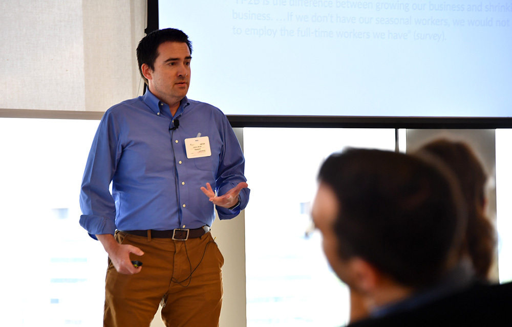 Michael Clemens presenting the paper “The effect of low-skill immigration on US firms and workers: Evidence from a randomized lottery”