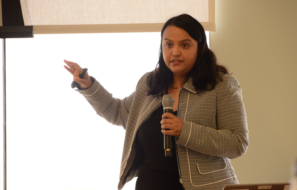 Aradhya Sood presenting