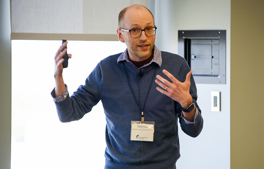 Mathieu Tashereau-Dumouchel presenting “Endogenous Production Networks under Supply Chain Uncertainty”, joint with Alexandr Kopytov, Bineet Mishra and Kristoffer Nimark 