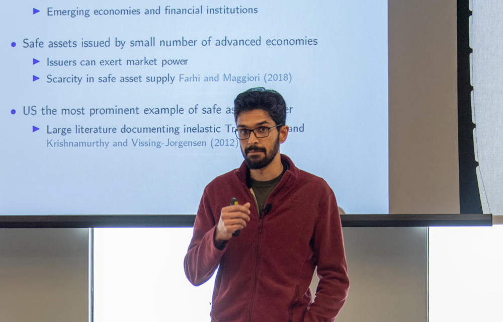 Rishabh Kirpalani presenting “The Macroeconomic Implications of US Market Power in Safe Assets”, joint with Jason Choi and Diego Perez