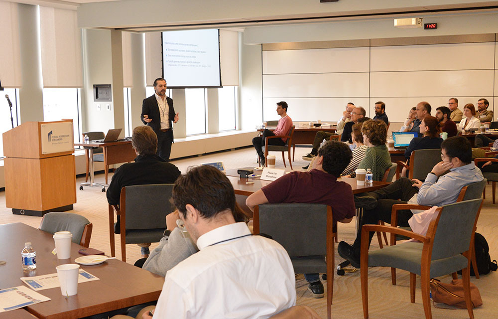 Ufuk Akcigit presenting “Committing to Grow: Privatizations and Firm Dynamics in East Germany”, joint with Harun Alp, Andre Diegmann, and Nicolas Serrano-Velarde.