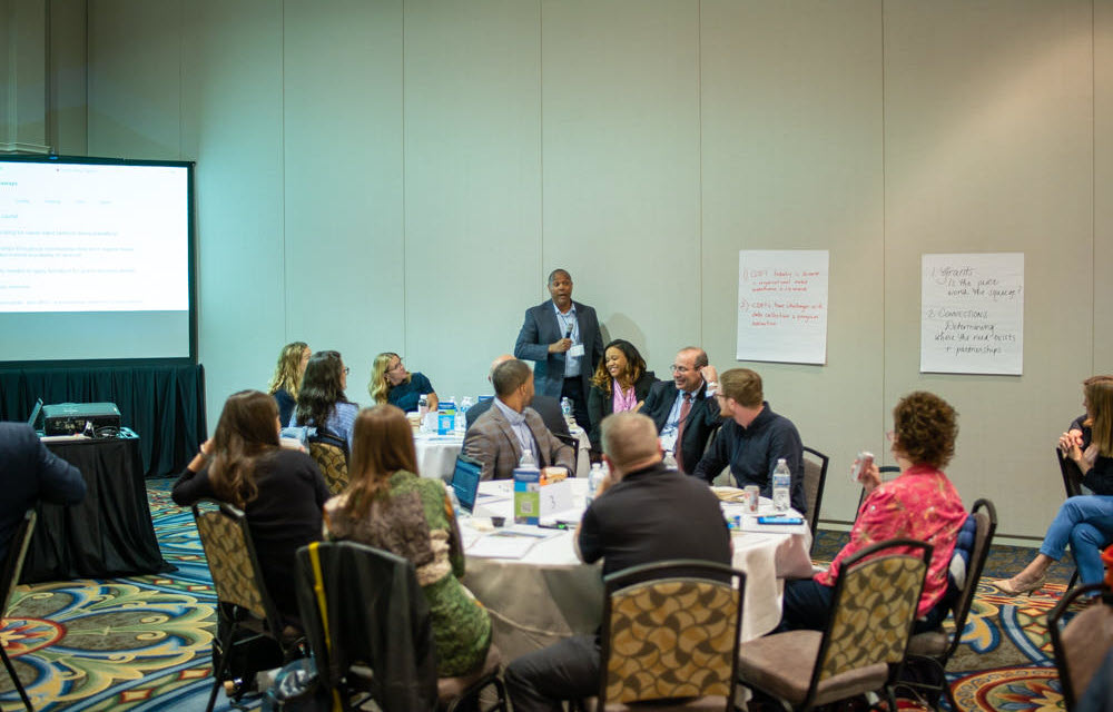 Group report outs during the Connecting Capital to Rural Opportunity: A peer learning and sharing session for rural-serving CDFIs day one conference session.
