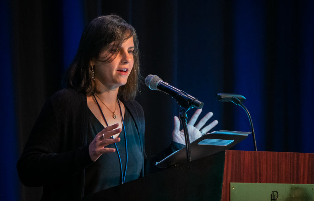 Sonya Ravindranath Waddell welcoming attendees to the 2023 Conference. 