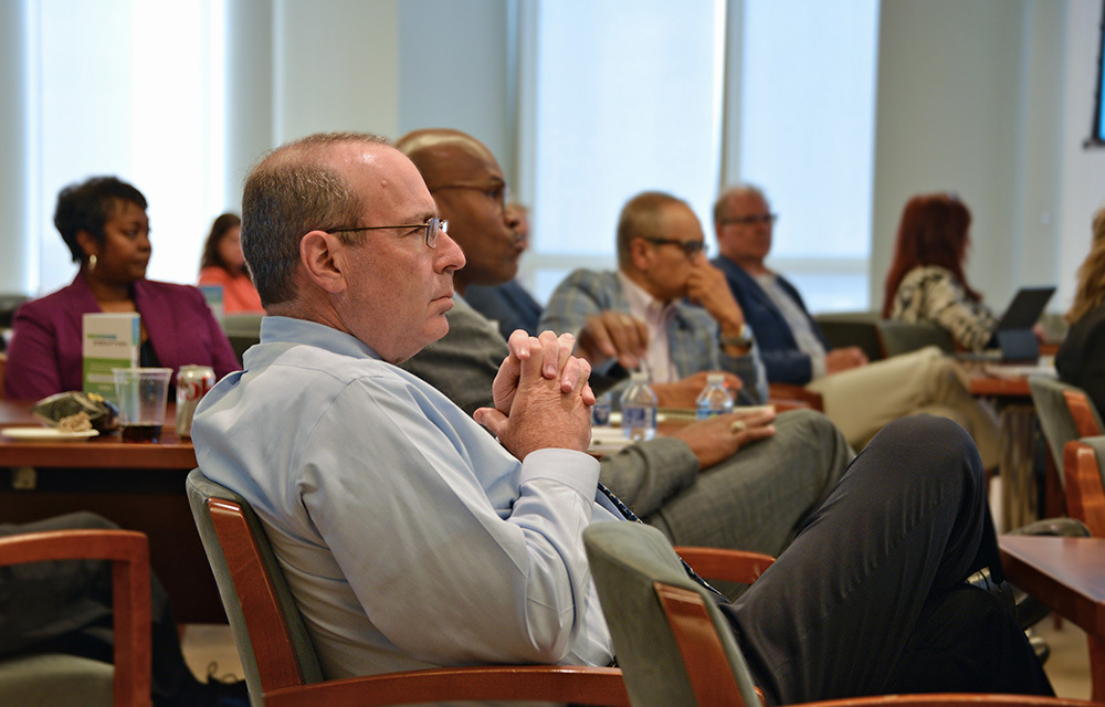 Engaged audience during the 2023 TED conference.