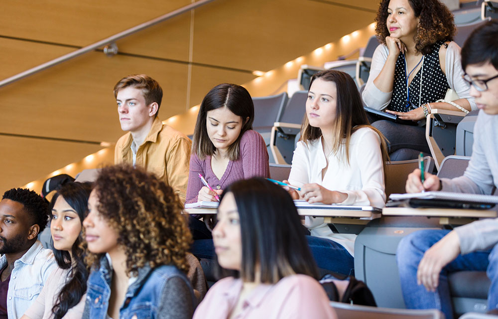 College students at class