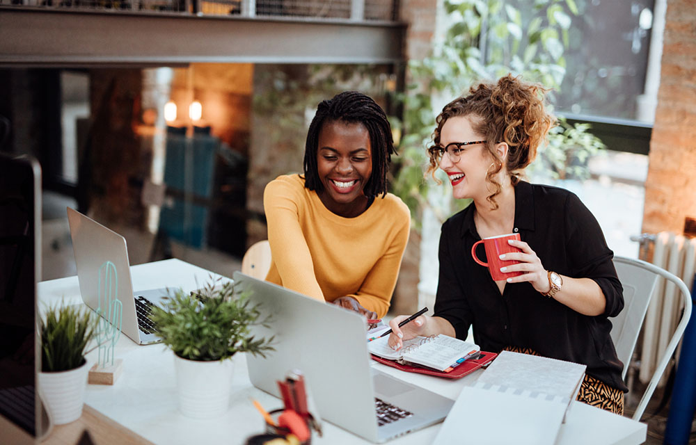 women at computer