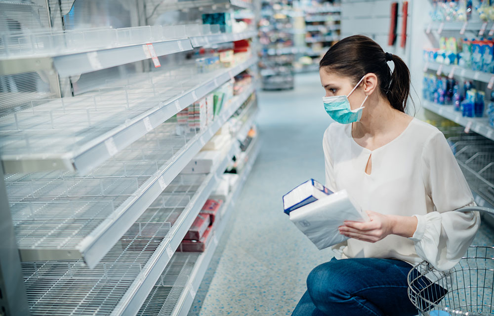 Woman Empty Shelves