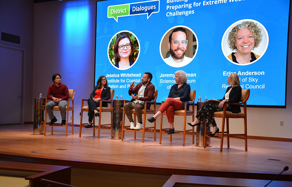 Panelists at the May District Dialogues event on Extreme Weather