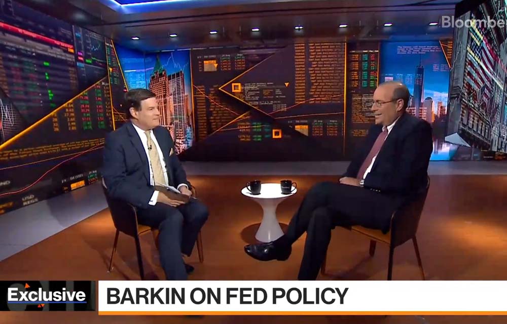 President Tom Barkin meets with Michael McKee on Bloomberg TV