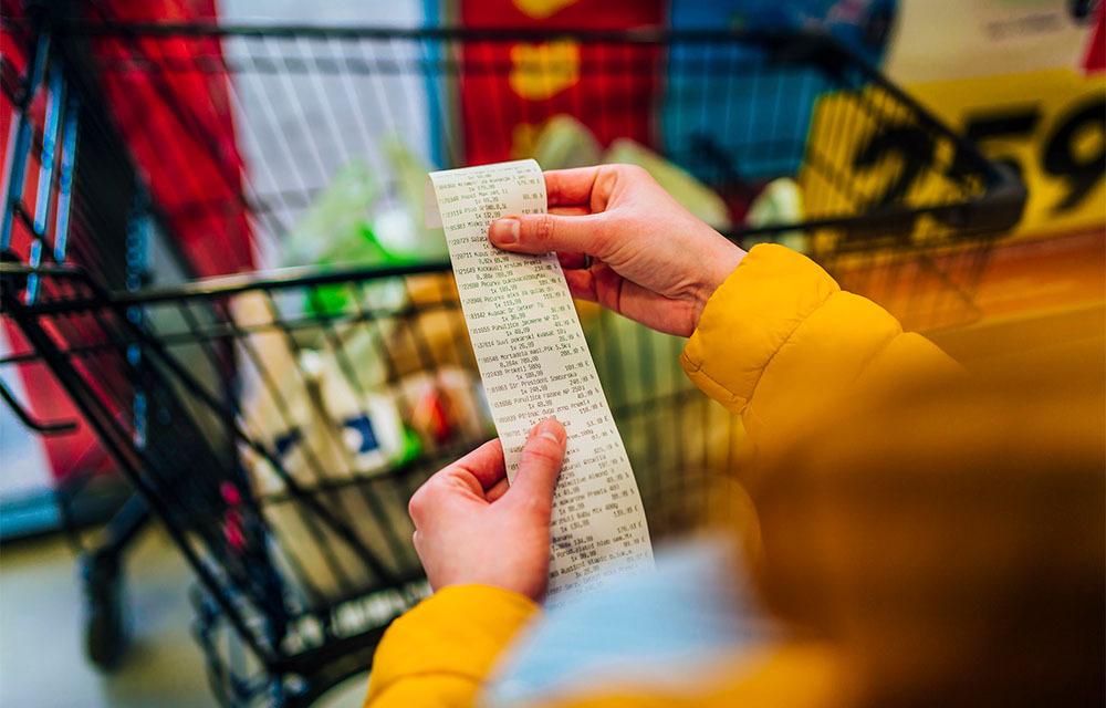 a shopping receipt