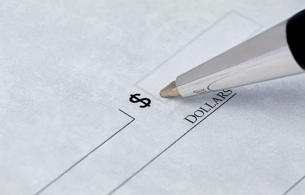 Signing a check