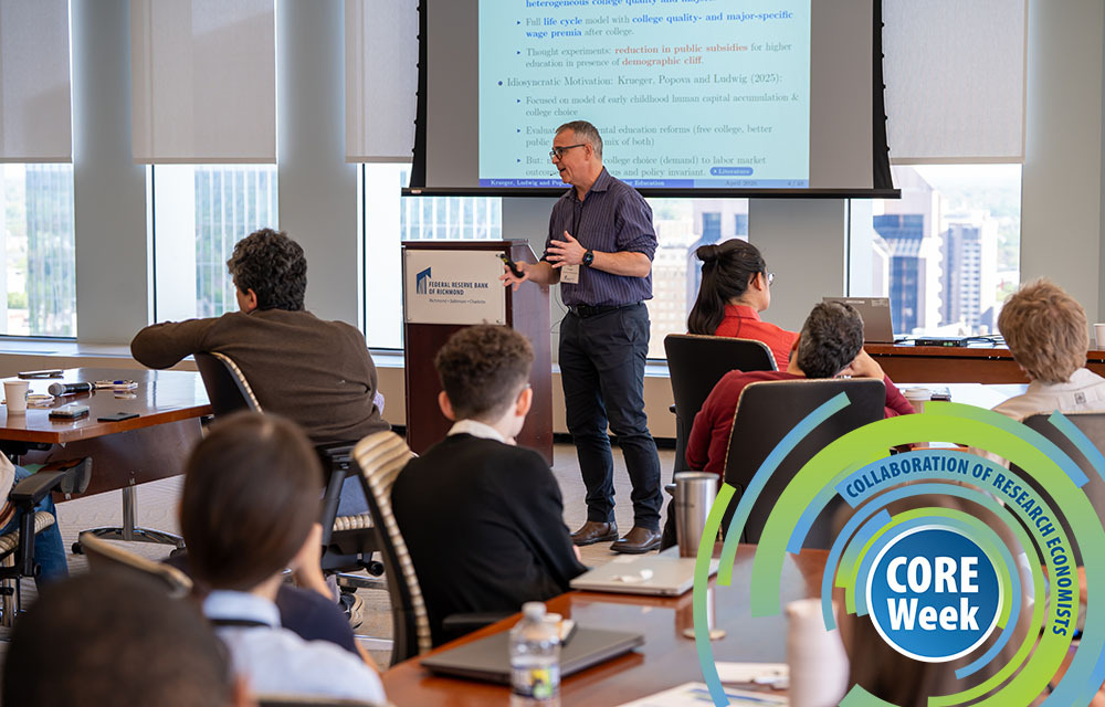 CORE Week presenter speaking to a room of visitors.