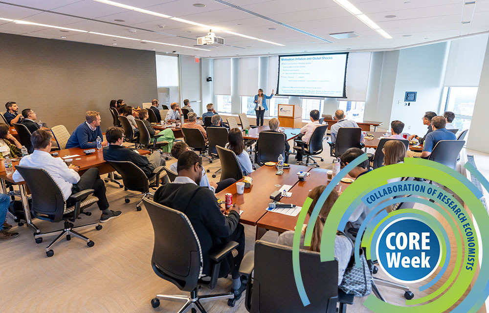 Speaker presenting during CORE Week at the Richmond Fed.