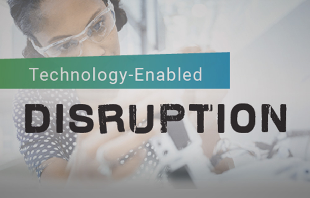 Scientist studying in lab with TED description text over the image