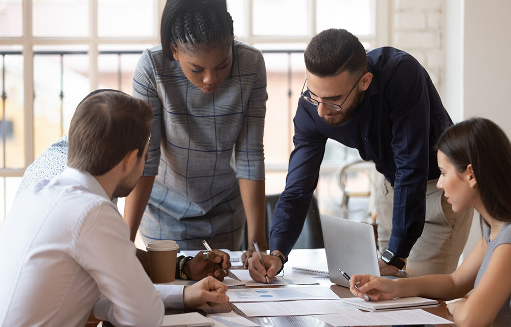 a team working together on a project