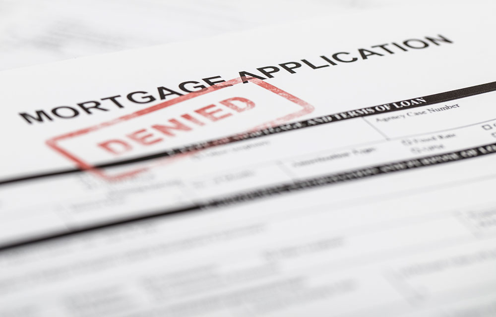 a mortgage application stamped Denied