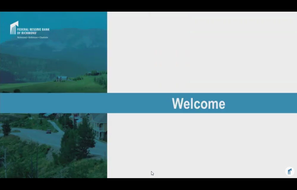 Welcome slide in presentation