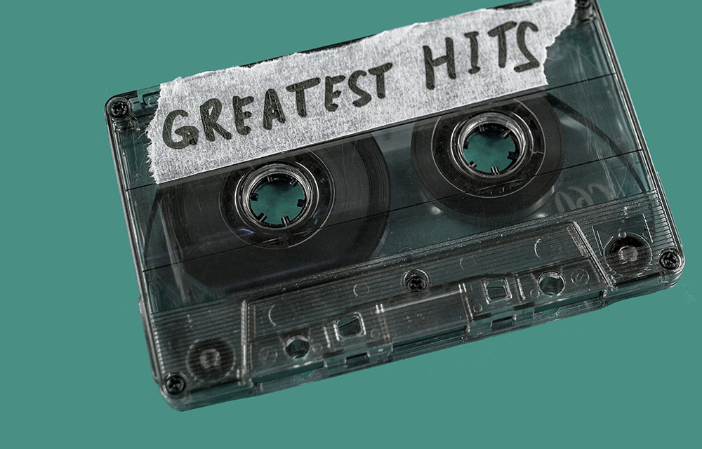 Cassette tape with label that says "Greatest Hits"