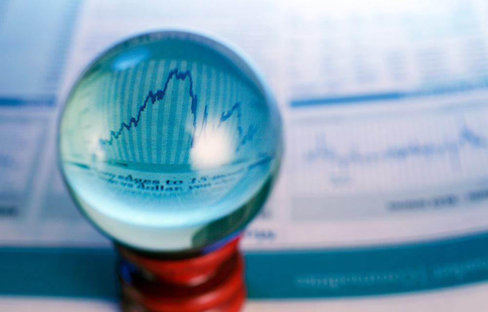 small crystal ball with a chart flowing inside of it