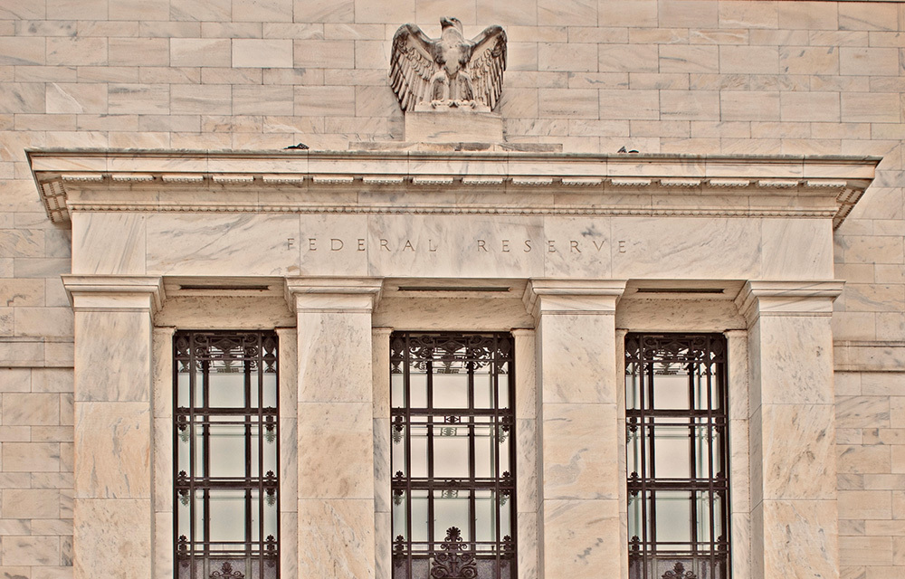 Front of the Federal Reserve building.