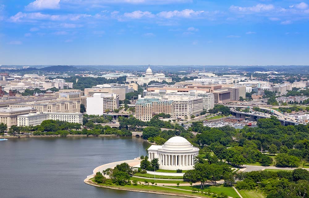 aerial view of Washington, D.C.