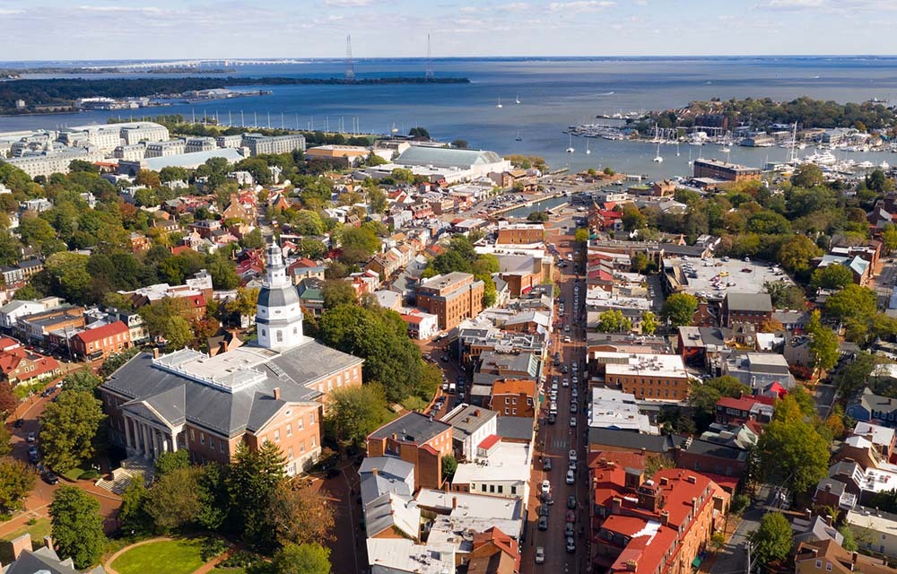 aerial view of Maryland