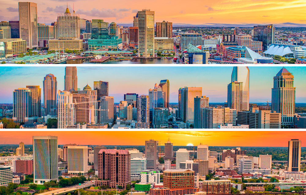 Charlotte, NC, Baltimore, MD and Richmond, VA