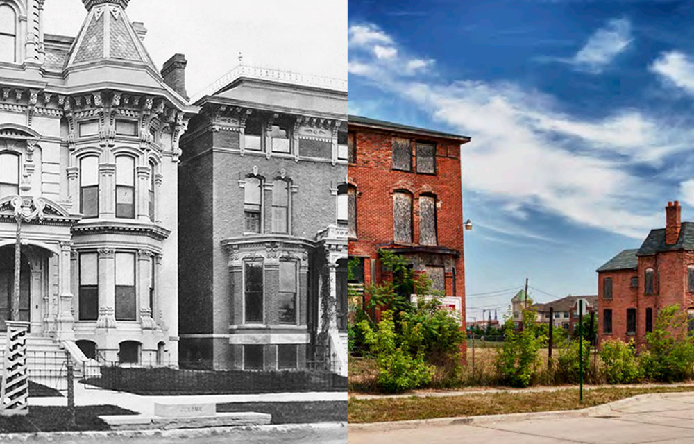 The neighborhood from years ago and today