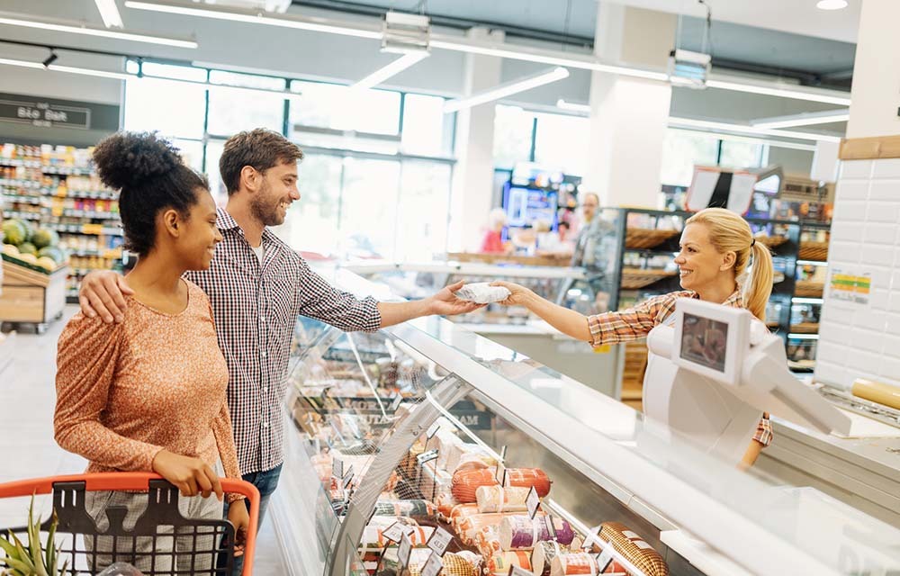 couple shopping for groceries