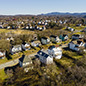 Aerial view of houses lining streets in Roanoke, Virginia