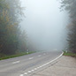 a foggy road